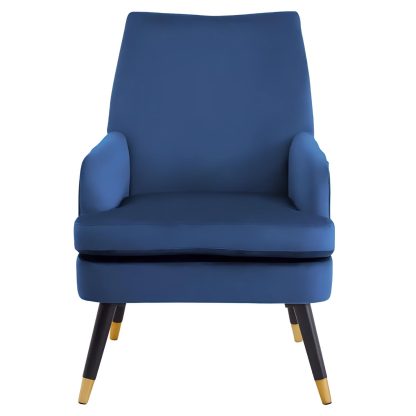 Loretta Accent Chair Midnight Blue Velvet Padded Armchair - Image 4