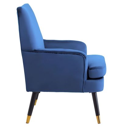 Loretta Accent Chair Midnight Blue Velvet Padded Armchair - Image 8