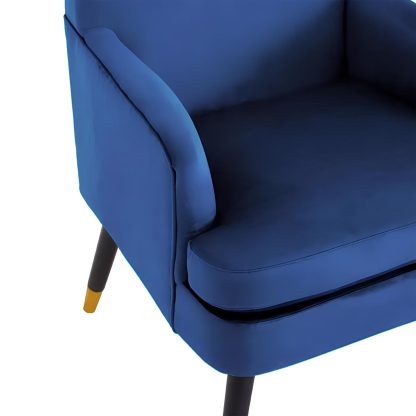 Loretta Accent Chair Midnight Blue Velvet Padded Armchair - Image 7