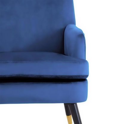 Loretta Accent Chair Midnight Blue Velvet Padded Armchair - Image 6