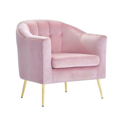 Loretta Tub Chair Dusty Pink Velvet Armchair - Image 5