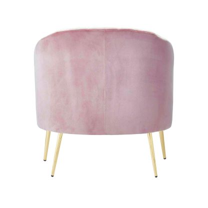 Loretta Tub Chair Dusty Pink Velvet Armchair - Image 7