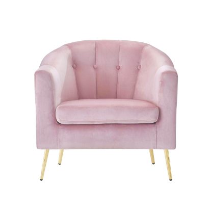 Loretta Tub Chair Dusty Pink Velvet Armchair - Image 4