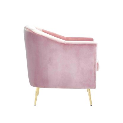 Loretta Tub Chair Dusty Pink Velvet Armchair - Image 6
