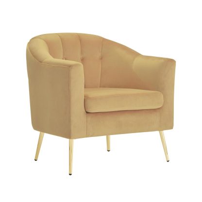Loretta Tub Chair Mustard Velvet Armchair - Image 5