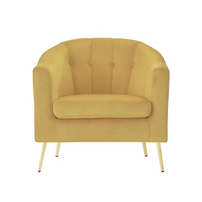 Loretta Tub Chair Mustard Velvet Armchair - Image 4