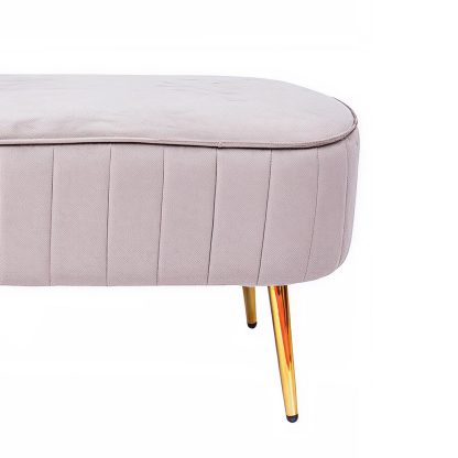 Loretta Mink Velvet Cushioned Bench Seat - Image 5