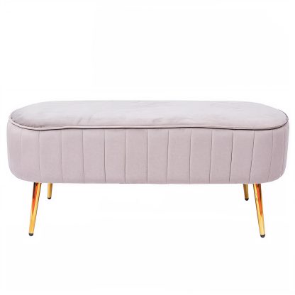 Loretta Mink Velvet Cushioned Bench Seat - Image 3