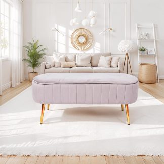 Loretta Mink Velvet Cushioned Bench Seat