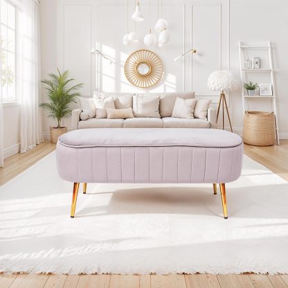 Loretta Mink Velvet Cushioned Bench Seat