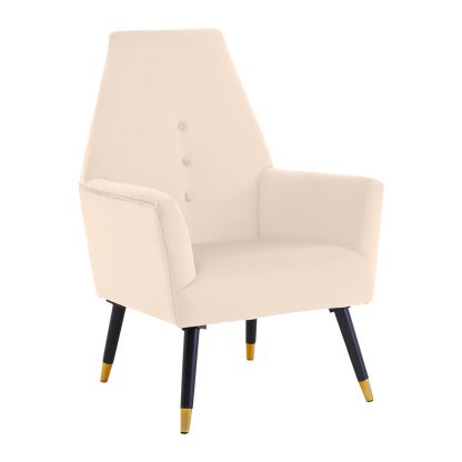 Loretta Accent Chair Stone Velvet Button Detail Armchair - Image 5