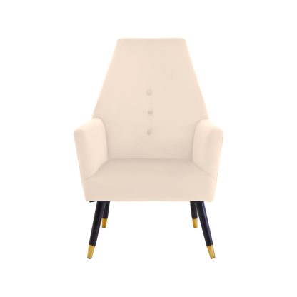 Loretta Accent Chair Stone Velvet Button Detail Armchair - Image 4