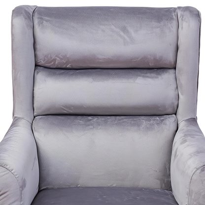 Loretta Armchair Grey Velvet Cushioned Ribbed Back - Image 4