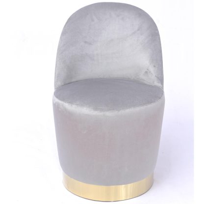 Loretta Barrel Chair Grey Velvet Lightweight Accent Chair - Image 3