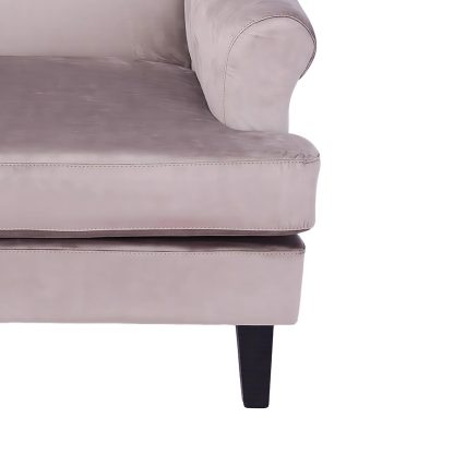 Loretta Armchair Mink Velvet Cushioned Ribbed Back - Image 3