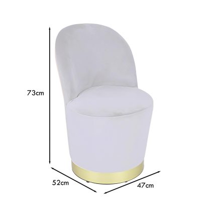 Loretta Barrel Chair Grey Velvet Lightweight Accent Chair - Image 2