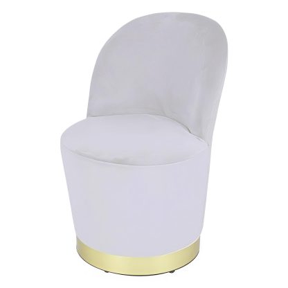 Loretta Barrel Chair Grey Velvet Lightweight Accent Chair - Image 5