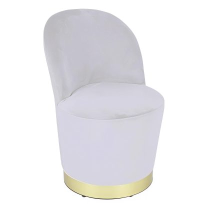 Loretta Barrel Chair Grey Velvet Lightweight Accent Chair - Image 6