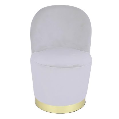 Loretta Barrel Chair Grey Velvet Lightweight Accent Chair - Image 4
