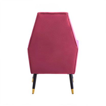 Loretta Accent Chair Red Wine Velvet Button Detail Armchair - Image 7
