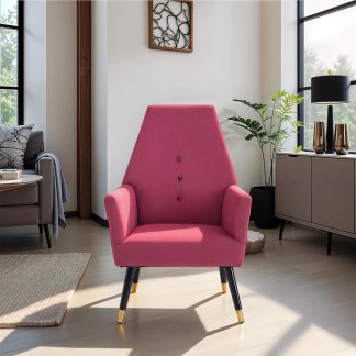 Loretta Accent Chair Red Wine Velvet Button Detail Armchair