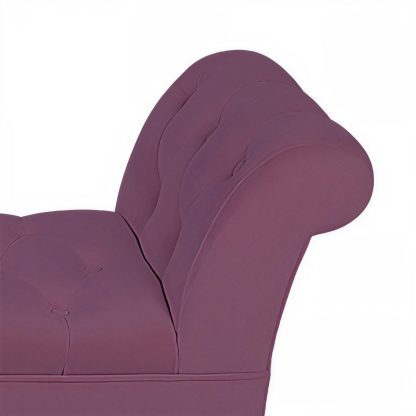 Window Seat Button Tufted Purple Velvet Cushioned Bench - Image 6
