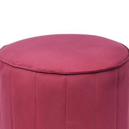 Loretta Barrel Stool Red Wine Velvet Tufted Vintage Style Puffe Seat - Image 5