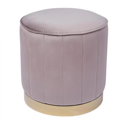Loretta Barrel Stool Mink Velvet Tufted Vintage Style Puffe Seat - Image 3