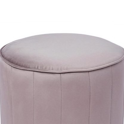Loretta Barrel Stool Mink Velvet Tufted Vintage Style Puffe Seat - Image 5