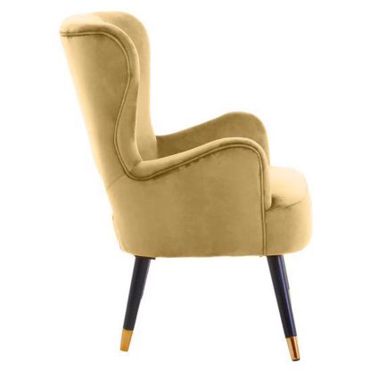 Loretta Armchair Mustard Velvet Cut Out Chair - Image 8