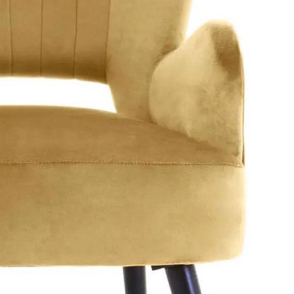 Loretta Armchair Mustard Velvet Cut Out Chair - Image 7