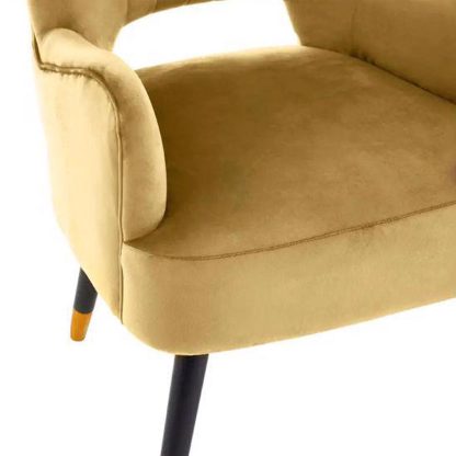 Loretta Armchair Mustard Velvet Cut Out Chair - Image 6