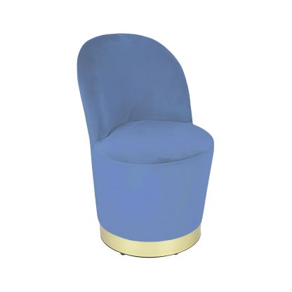 Loretta Barrel Chair Mdinight Blue Velvet Lightweight Accent Chair - Image 4