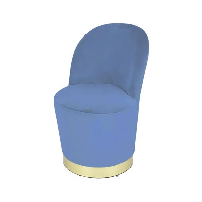 Loretta Barrel Chair Mdinight Blue Velvet Lightweight Accent Chair - Image 5