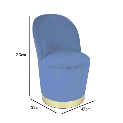Loretta Barrel Chair Mdinight Blue Velvet Lightweight Accent Chair - Image 2