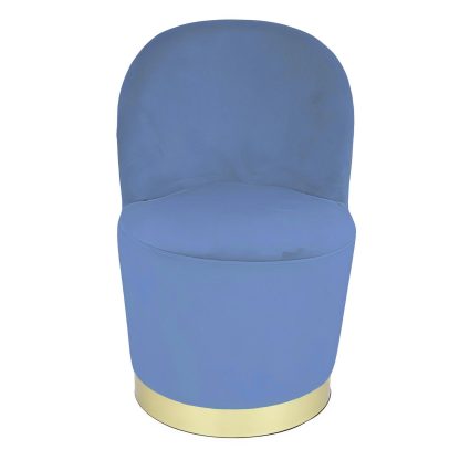 Loretta Barrel Chair Mdinight Blue Velvet Lightweight Accent Chair - Image 3