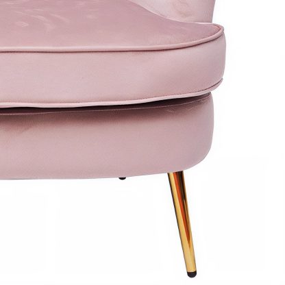 Loretta Armchair Dusty Pink Velvet Padded Cushioned Tub Chair - Image 5