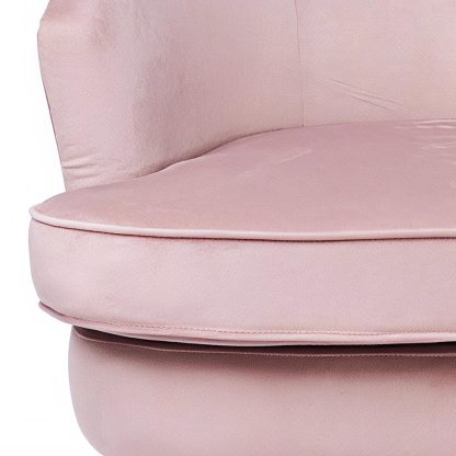 Loretta Armchair Dusty Pink Velvet Padded Cushioned Tub Chair - Image 4