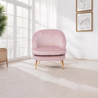 Loretta Armchair Dusty Pink Velvet Padded Cushioned Tub Chair