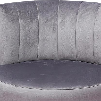Loretta Barrel Chair Grey Velvet Accent Chair - Image 5