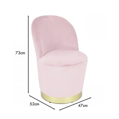 Loretta Barrel Chair Dusty Pink Velvet Lightweight Accent Chair - Image 2