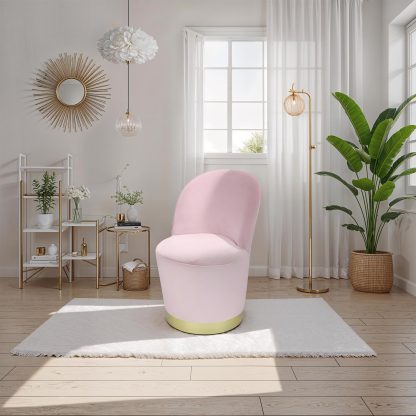 Loretta Barrel Chair Dusty Pink Velvet Lightweight Accent Chair