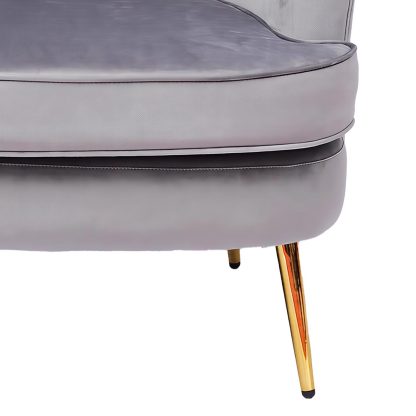 Loretta Armchair Grey Velvet Padded Cushioned Tub Chair - Image 5
