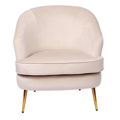 Loretta Armchair Stone Velvet Padded Cushioned Tub Chair - Image 3