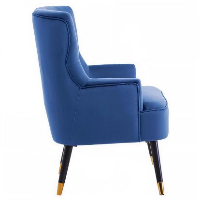 Loretta Accent Chair Midnight Blue Velvet Button Tufted Armchair - Image 8