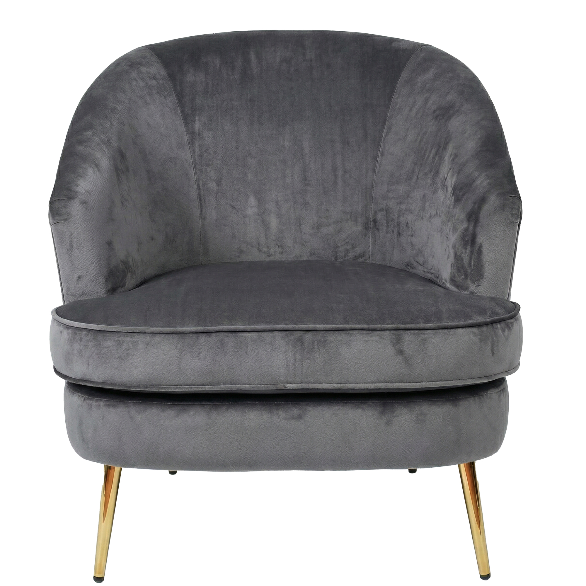 Loretta Armchair Grey Velvet Padded Cushioned Tub Chair - Image 2