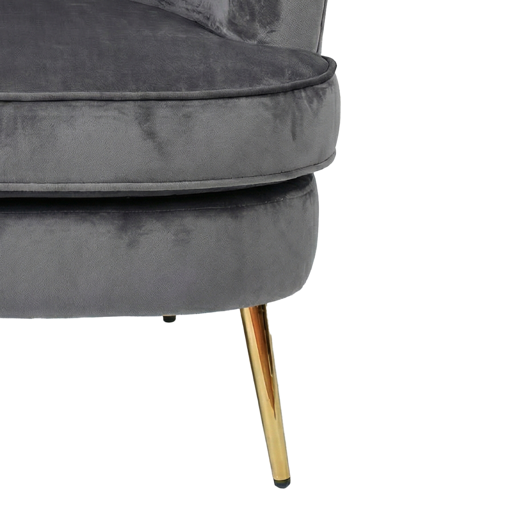 Loretta Armchair Grey Velvet Padded Cushioned Tub Chair - Image 4