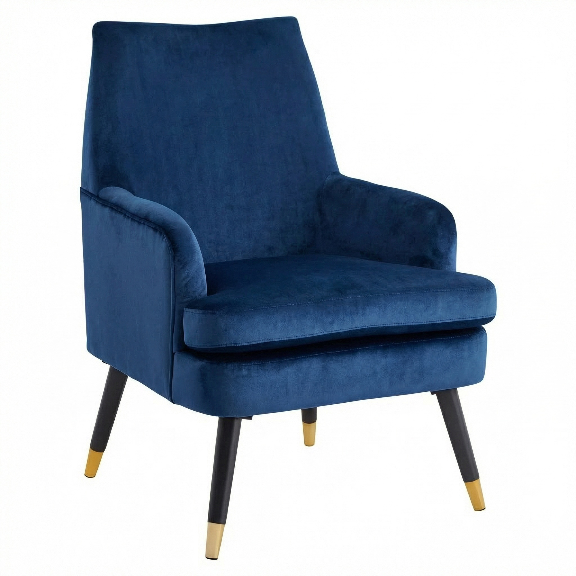 Loretta Accent Chair Midnight Blue Velvet Padded Armchair - Image 2