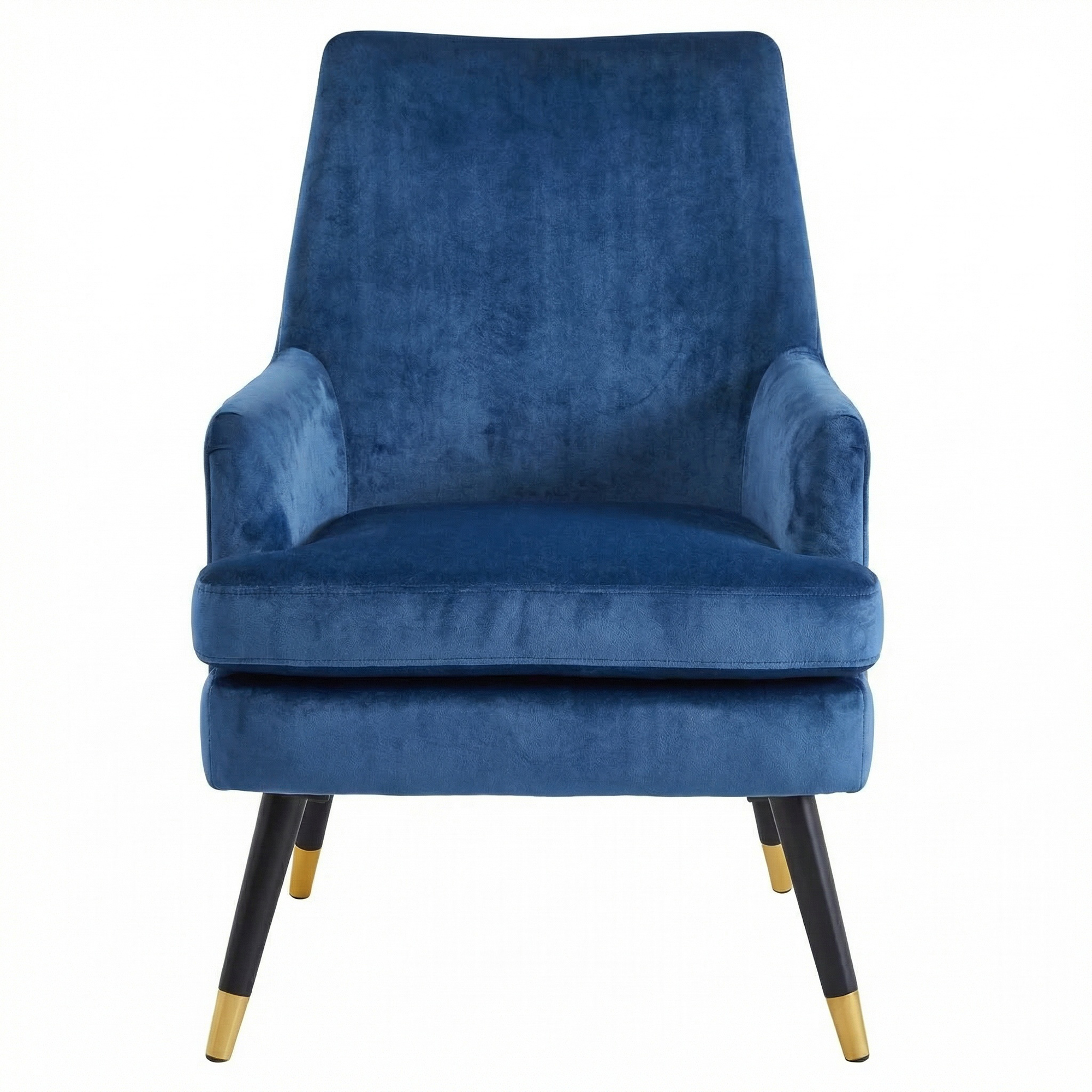 Loretta Accent Chair Midnight Blue Velvet Padded Armchair - Image 3