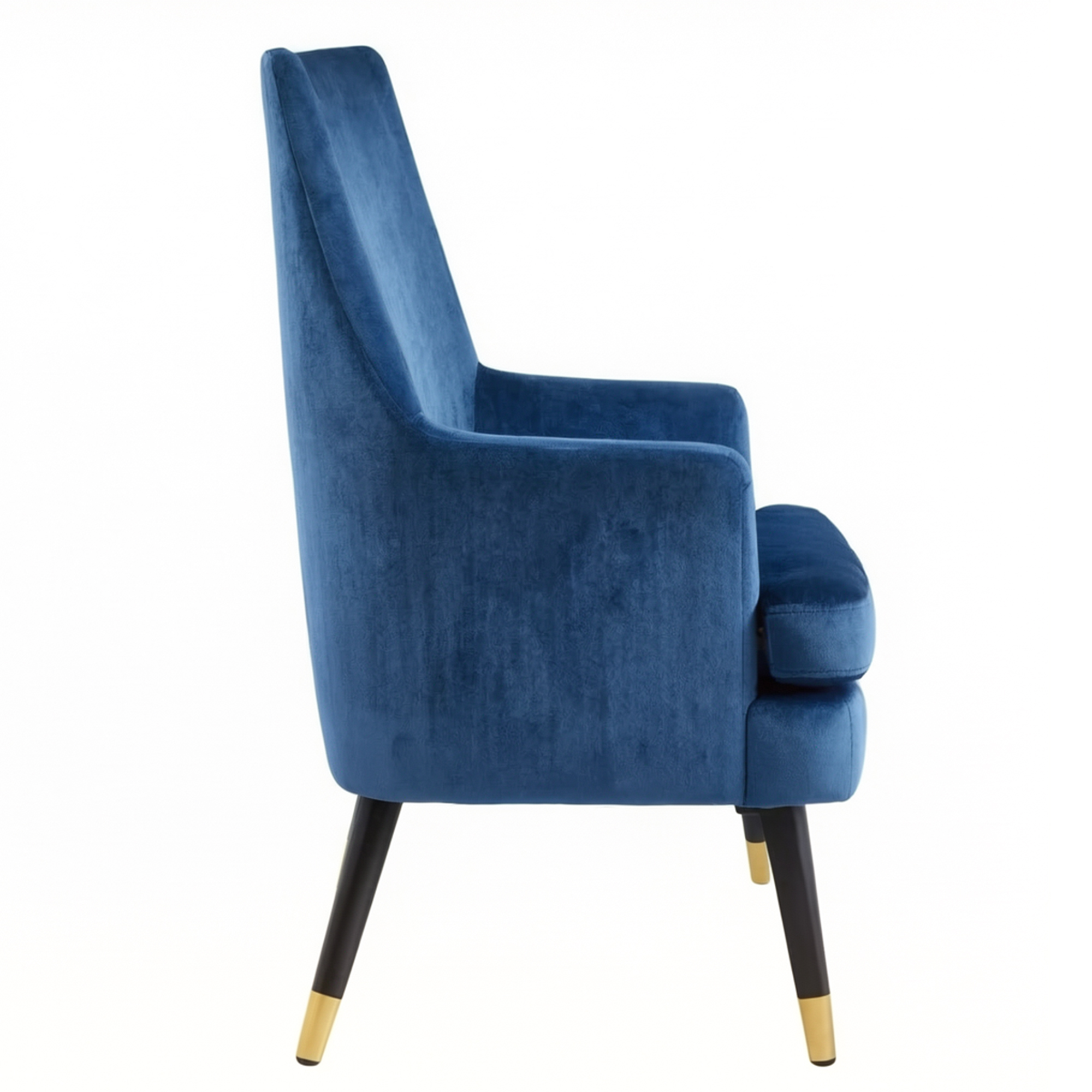 Loretta Accent Chair Midnight Blue Velvet Padded Armchair - Image 4